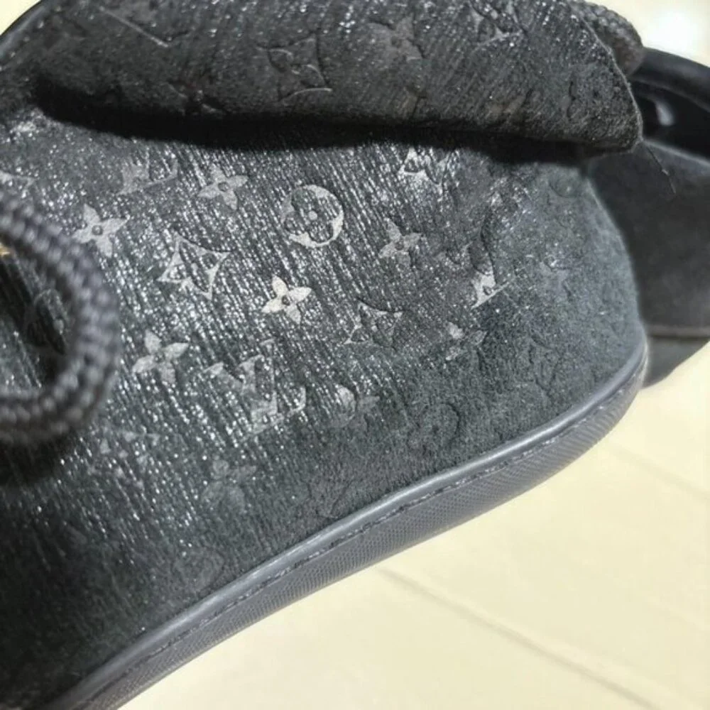 LOUIS VUITTON Boots Heel Monogram Suede Black EU36.5 RARE! - Picture 2 of 16